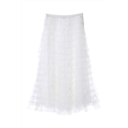 Falda avolantada Blanco