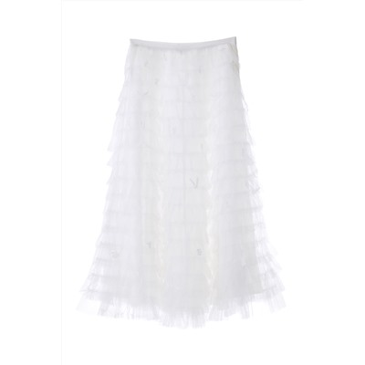 Falda avolantada Blanco