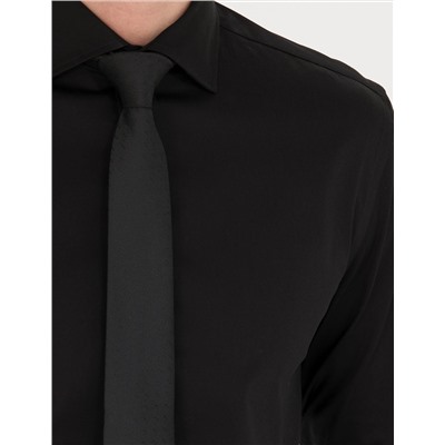 Siyah Ex. Slim Fit Uzun Kollu Klasik Gömlek