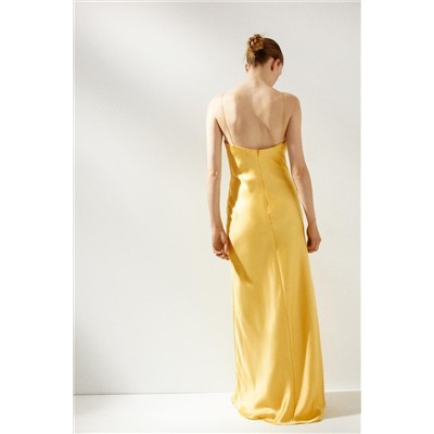 LONG SATIN DRESS