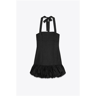VESTIDO MINI BAJO ABULLONADO