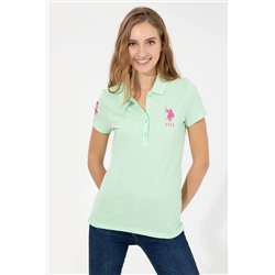 Kadın Mint Basic Polo Yaka Tişört