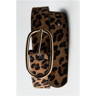 LEATHER ANIMAL PRINT BELT