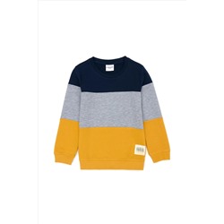 Çocuk Hardal Bisiklet Yaka Sweatshirt