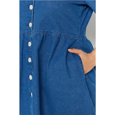 Mavi Belden Açılan/Skater V Yaka Denim Elbise TBBSS23AH00078