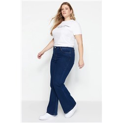 İndigo Yüksek Bel Comfort İspanyol Paça Flare Fit Jeans TBBAW23JE00001