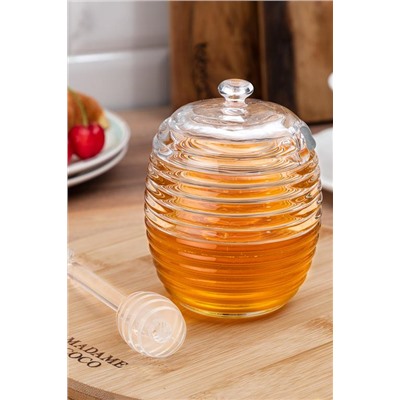 Lorenzo Kaşıklı Cam Bal Kavanozu - 240ML