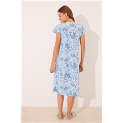 Camisón midi 100% algodón estampado flores
