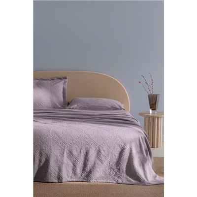 Marjolaina %100 Pamuk King Size Yatak Örtüsü - Açık Mürdüm