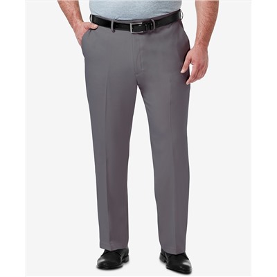 Haggar Men's Big & Tall Premium Comfort Stretch Classic-Fit Solid Flat Front Dress Pants