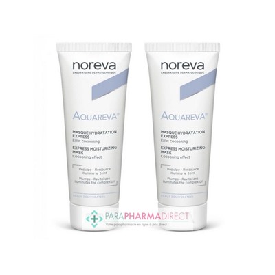 Noreva Aquareva Masque Hydratation Express Peaux Déshydratées 2x50mlLot  × 2
