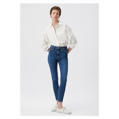 MaviSerenay Gold Shape Koyu Jean Pantolon 100980-33687