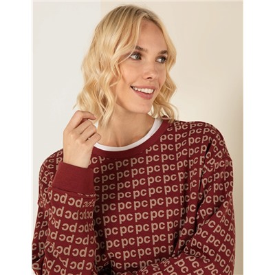 Bordo Crop Top Sweatshirt