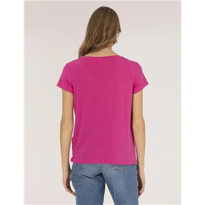 Pembe Comfort Fit Basic Tişört