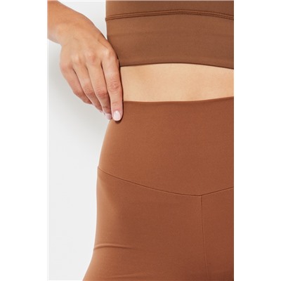 Mallas cortas cintura alta - Camel