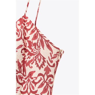 PRINTED RUSTIC MIDI DRESS