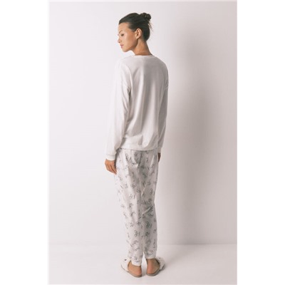 Pijama largo 100% algodón blanco Piolín