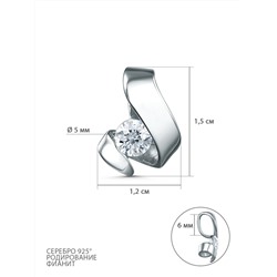 Подвеска из серебра с фианитом родированная 3-212р200