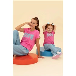 Kız Çocuk Pembe Basic Tişört