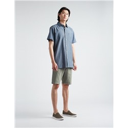 Slim Fit Denim Shorts, Men, Green