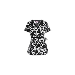 koi Scrubs Daisyland Mock Wrap Print Top