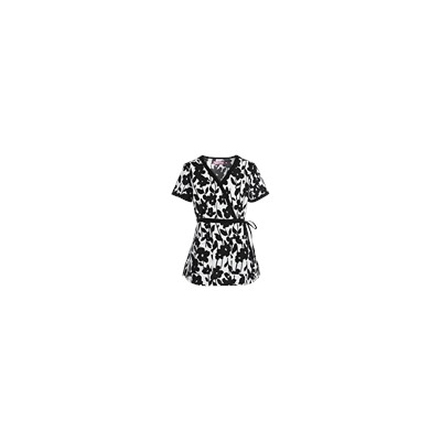 koi Scrubs Daisyland Mock Wrap Print Top