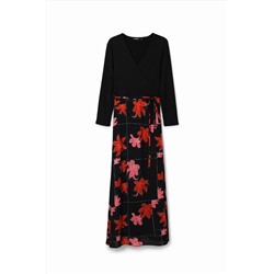 Vestido midi cruzado flores