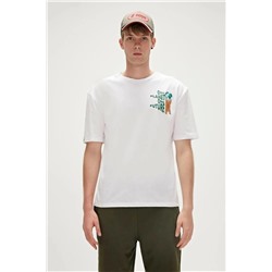 Bad Bear, Re-bear 0 Yaka Erkek Tshirt - Ekru