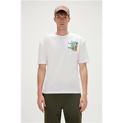 Bad Bear, Re-bear 0 Yaka Erkek Tshirt - Ekru