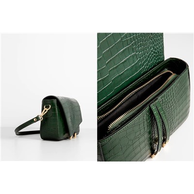 Bandolera de piel Aela Verde