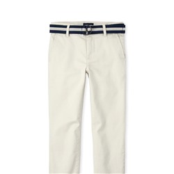 Boys Belted Stretch Chino Pants