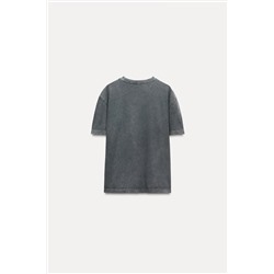 FADED-EFFECT T-SHIRT WITH RHINESTONES