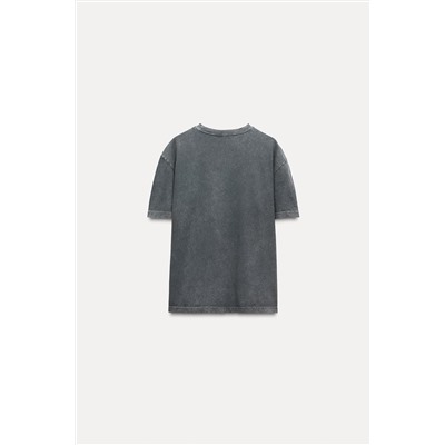 FADED-EFFECT T-SHIRT WITH RHINESTONES