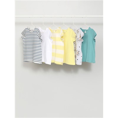 PACK DE 6 CAMISETAS LISAS Y ESTAMPADAS DE MANGA CORTA