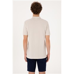 Erkek Regular Fit Fermuarlı Taş Tişört