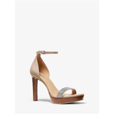 MICHAEL MICHAEL KORS Margot Embellished Leather Platform Sandal