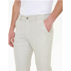 Vizon Slim Fit Beli Lastikli Kanvas Pantolon