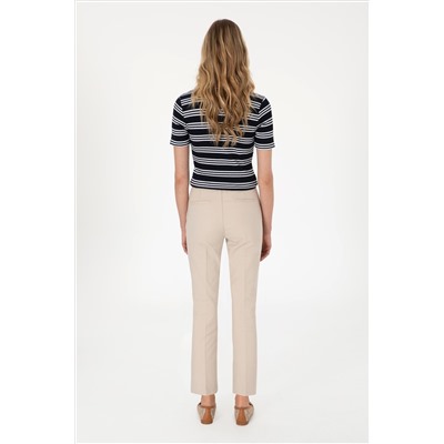 Kadın Taş Slim Flare Cropped Fit Kanvas Pantolon