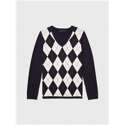 ARGYLE V-NECK SWEATER