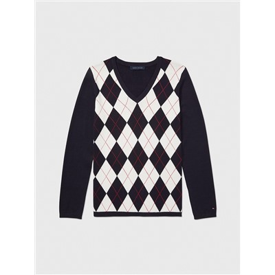 ARGYLE V-NECK SWEATER