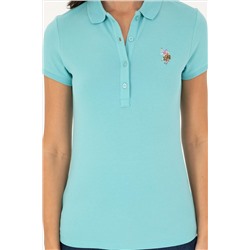 Kadın Mint Polo Yaka Tişört