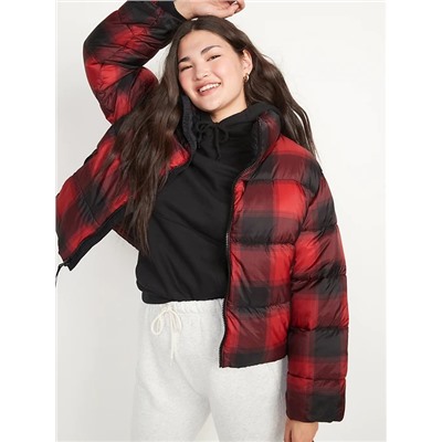 Water-Resistant Frost Free Short Puffer Jacket for Women