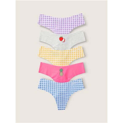 PINK 5-PACK NO-SHOW THONG UNDERWEAR