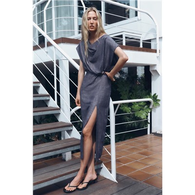 MIDI DRESS WITH GOLD APPLIQUÉ