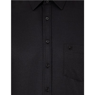 Siyah Regular Fit Kısa Kollu Gömlek