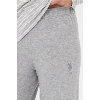 Kadın Gri Melanj Pijama Takımı
