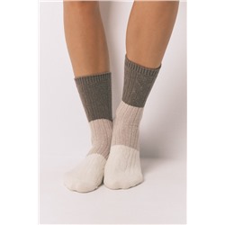 Calcetines largos textura mix beige