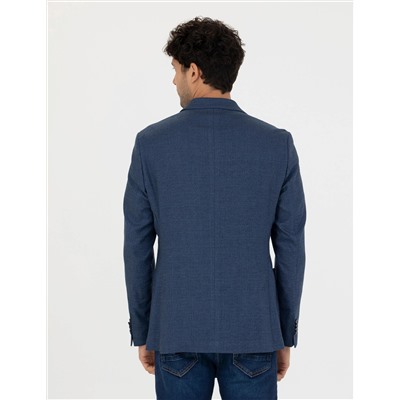 Açık Lacivert Slim Fit Blazer Ceket