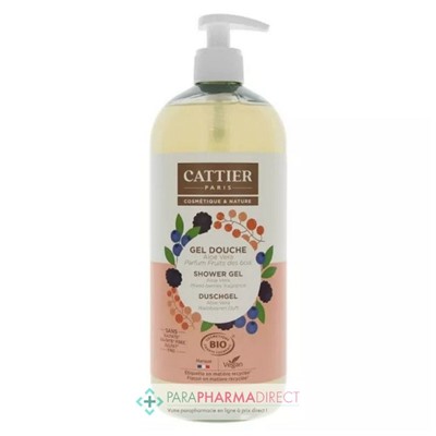 Cattier Gel Douche Aloe Vera Fruits des Bois Bio 1L