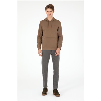Erkek Haki Basic Sweatshirt
